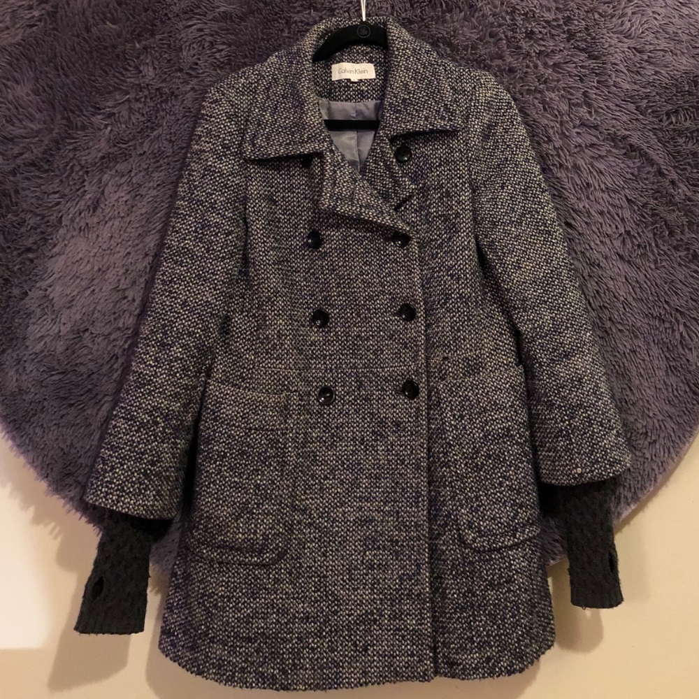 Calvin Klein Tweed Peacoat